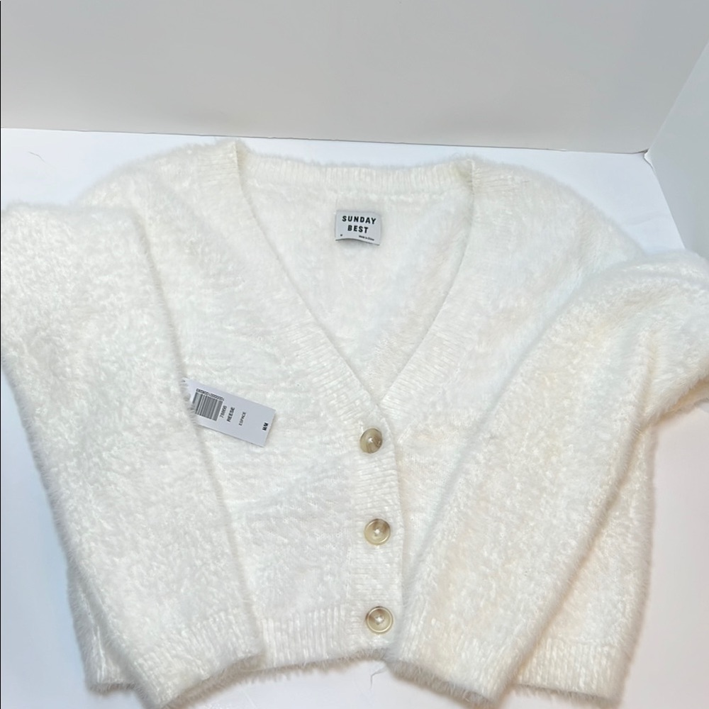 Sunday Best Cream Fuzzy Cardigan